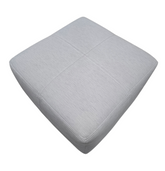 Compact gray accent ottoman for seating or footrest