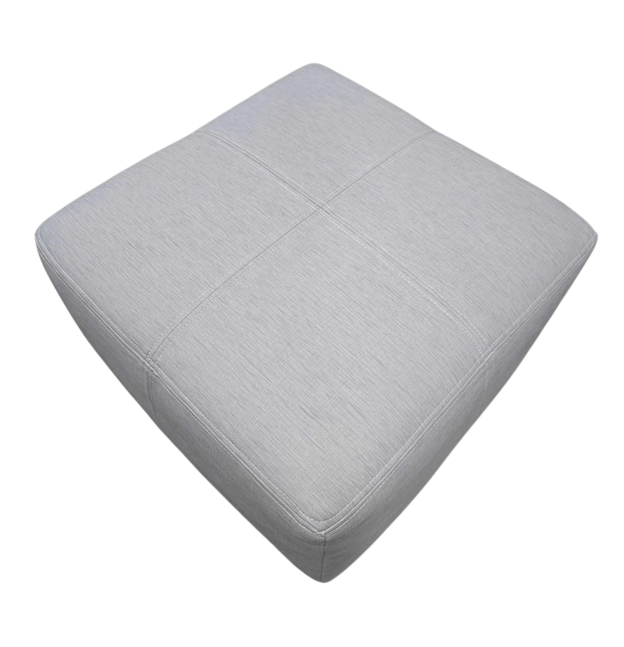 Compact gray accent ottoman for seating or footrest