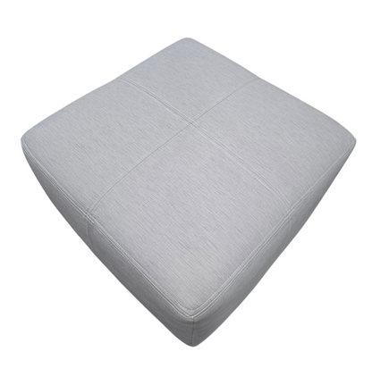 Compact gray accent ottoman for seating or footrest
