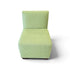 Used lime green patterned armless accent chair front view SHL
