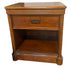 SHL quality used medium brown wood nightstand with drawer and open shelf