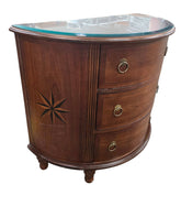 SHL quality used Nautica Home Lexington curved accent chest in cherry finish with compass rose inlays