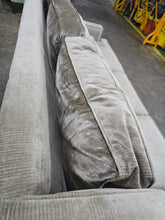 SHL used neutral living room sofa with plush velvet upholstery and transitional styling