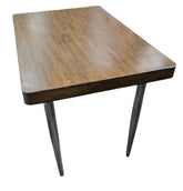 Used resort furniture workstation desk with wood grain finish and brushed metal legs