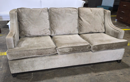 SHL used three cushion velvet sofa from an upscale resort with comfortable seating and elegant design