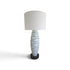 SHL used white table lamp with blue wave design