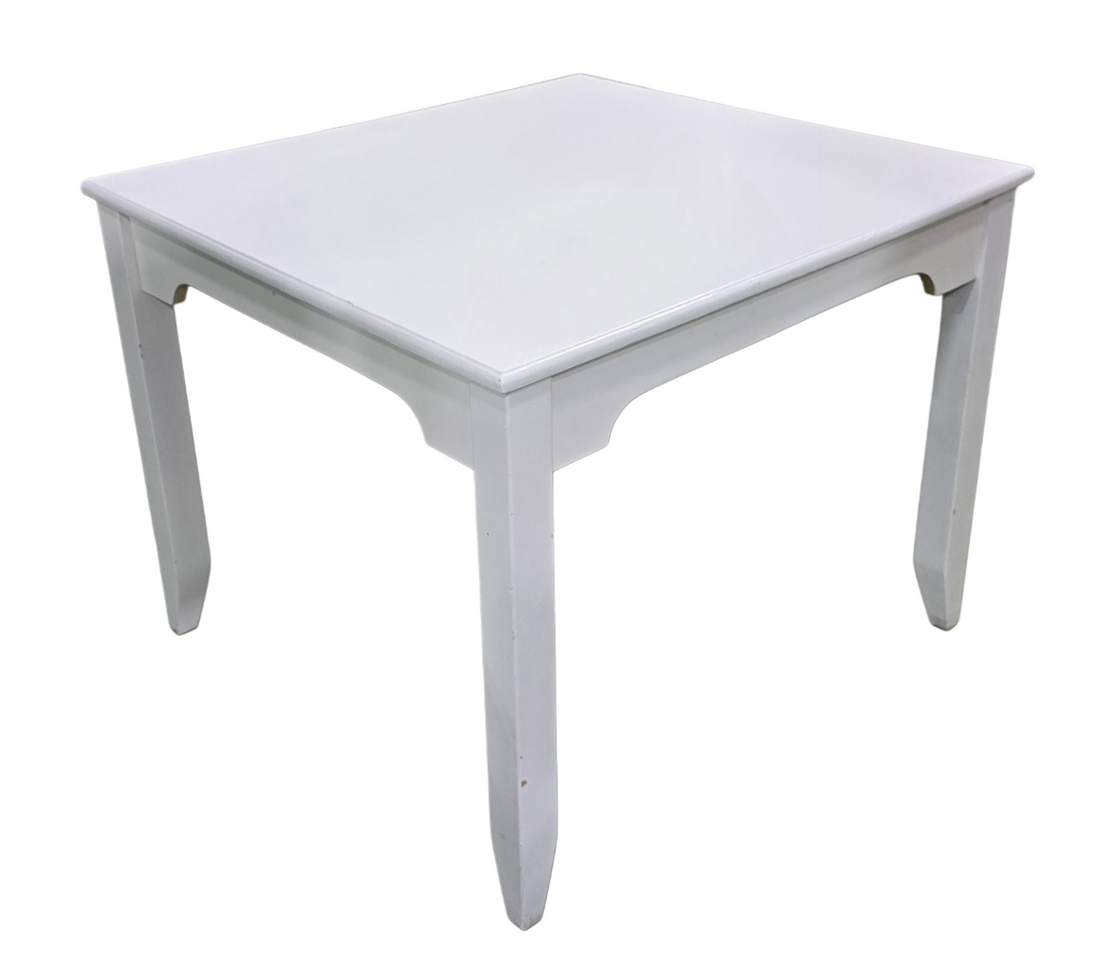 SHL front view of white wood and MDF dining table, used and in good condition