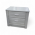 SHL front view of white reeded design nightstand, 24.5 x 15.5 x 22, used and in good condition