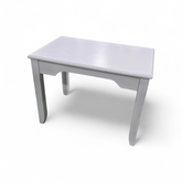 SHL front view of white side table measuring 30 x 19 x 22, used and in good condition