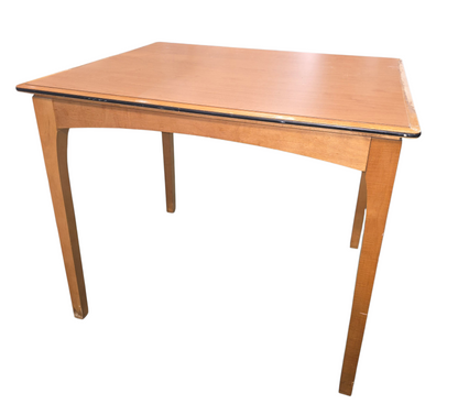 Compact activity table with wood-tone finish