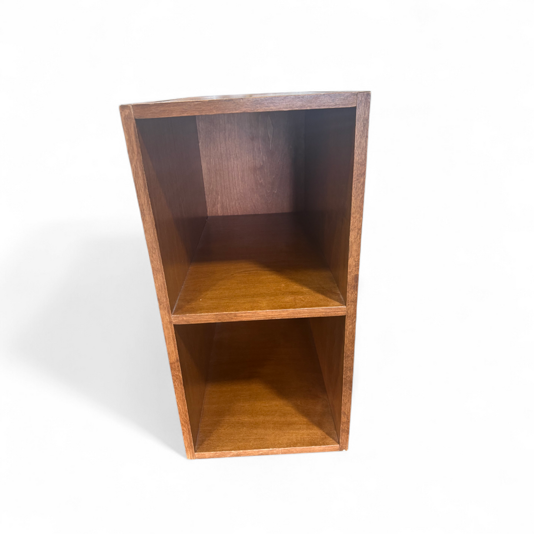 SHL front view of wooden storage unit on castors, 12 x 21 x 26.5, used and in good condition