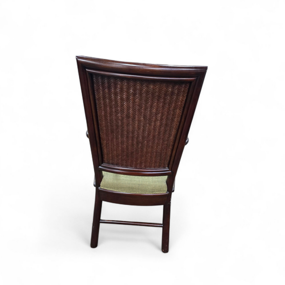 SHL woven cane back dining chair rear view, used and in good condition