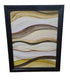 SHL abstract neutral wave wall art featuring flowing layered brushstroke patterns in earth tone colors measuring 24 x 30 used in good condition