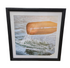 SHL framed canoe paddle coastal wall art with textured black frame and white mat border measuring 30 x 30 used in good condition