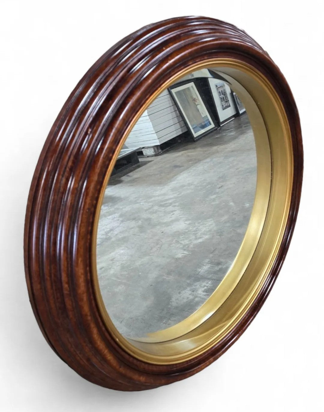 36&quot; Round Mirror- Brown