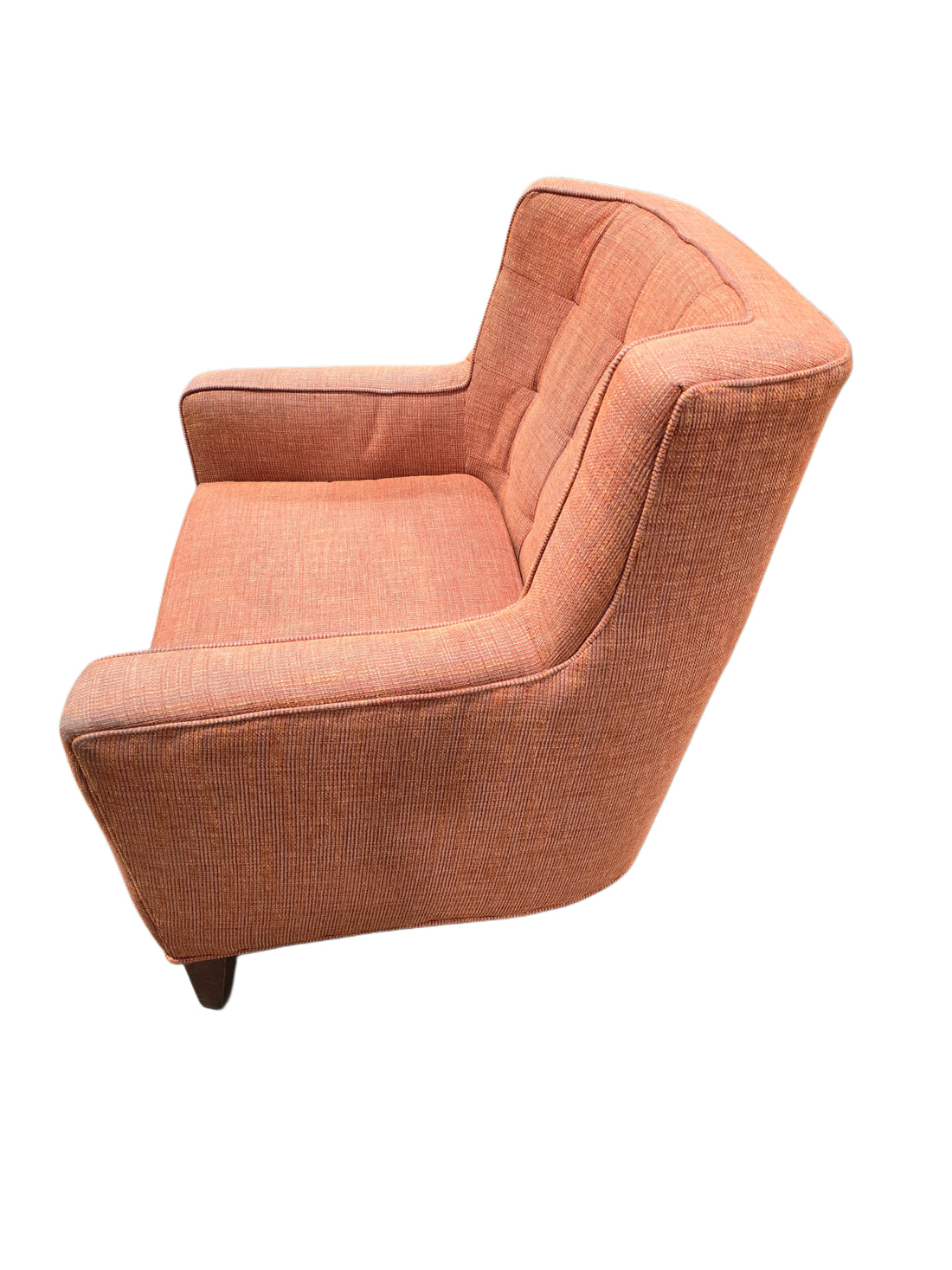 Side View of Used Orange Accent Chair available in North Georgia. 