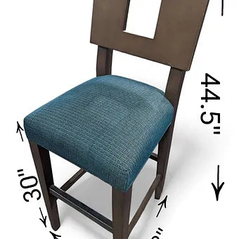 Tavern Taupe Colored Barstool with Aqua Colored Padded Seat