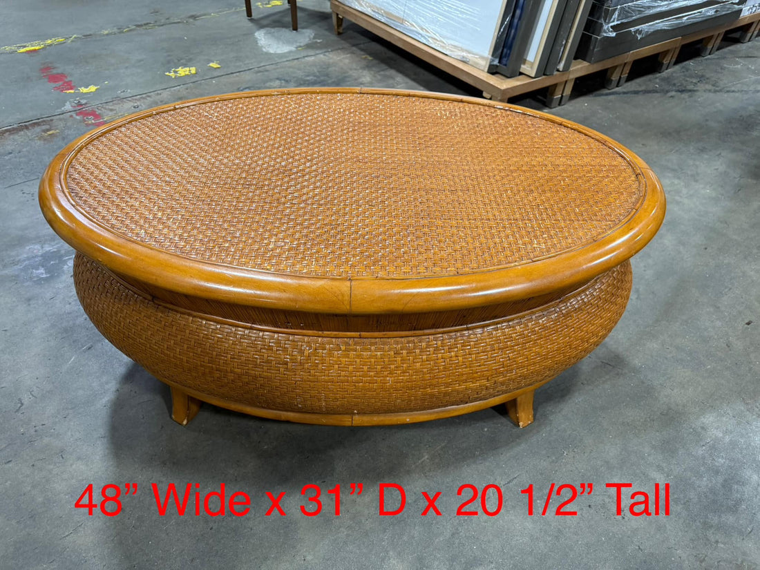 Used Wicker Oval Coffee Table Located in North Georgia