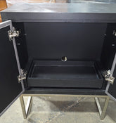 Black and grey storage cabinet 30W x 15D x 36.25H, available at Southern Hospitality Liquidation Cartersville GA