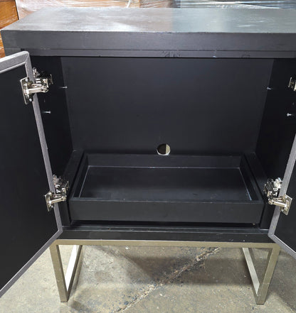 Black and grey storage cabinet 30W x 15D x 36.25H, available at Southern Hospitality Liquidation Cartersville GA