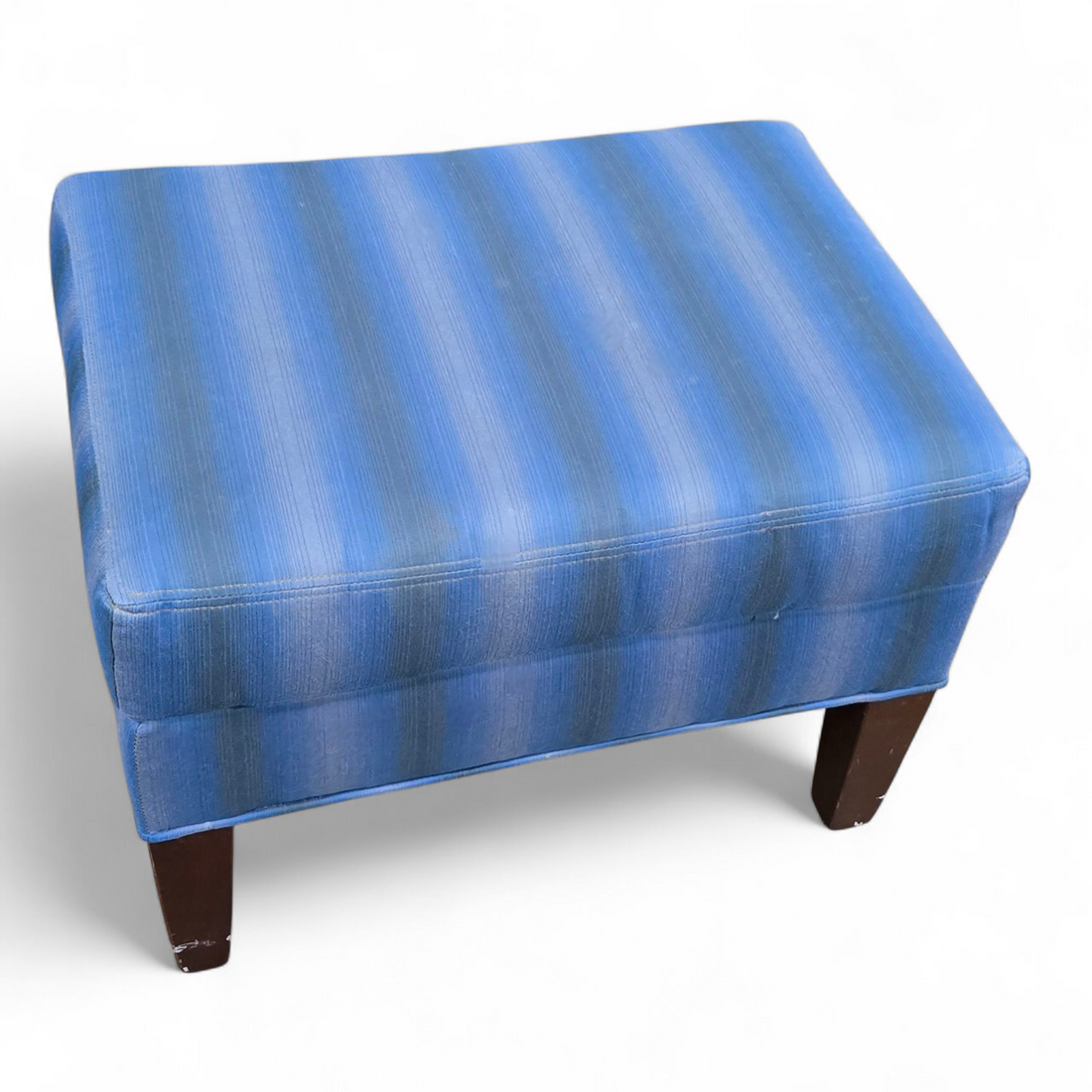 22 x 16 x 16 blue striped ottoman, used and in good condition – SHL