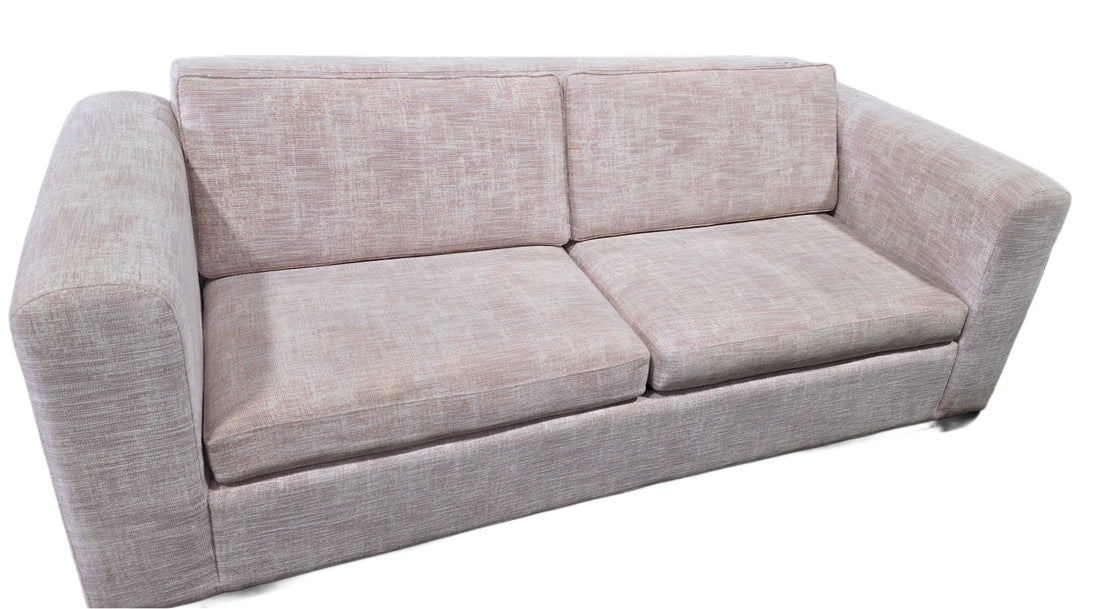 Blush pink sofa with queen sleeper pullout, 80W x 36D, available at SHL Cartersville GA near Atlanta