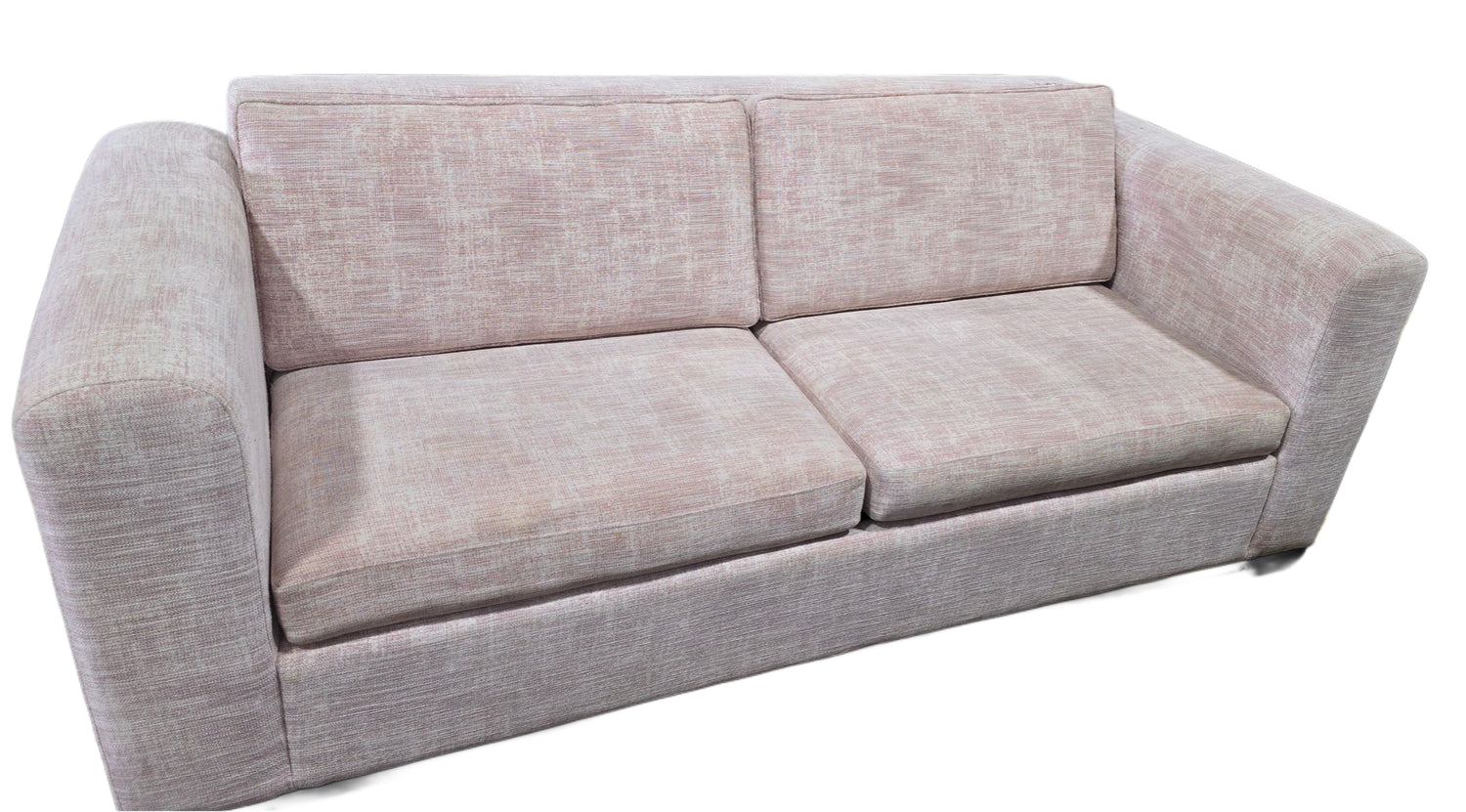 Blush pink sofa with queen sleeper pullout, 80W x 36D, available at SHL Cartersville GA near Atlanta