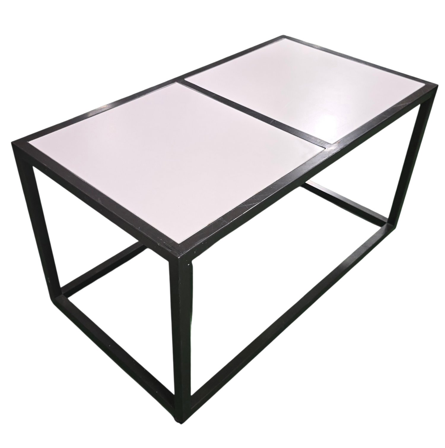 Lightweight Coffee Table with Metal Frame and White Top