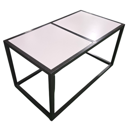 Lightweight Coffee Table with Metal Frame and White Top