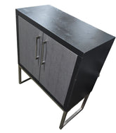 Compact storage cabinet in black and grey, 30W x 15D x 36.25H, hotel liquidation SHL Cartersville GA near Atlanta