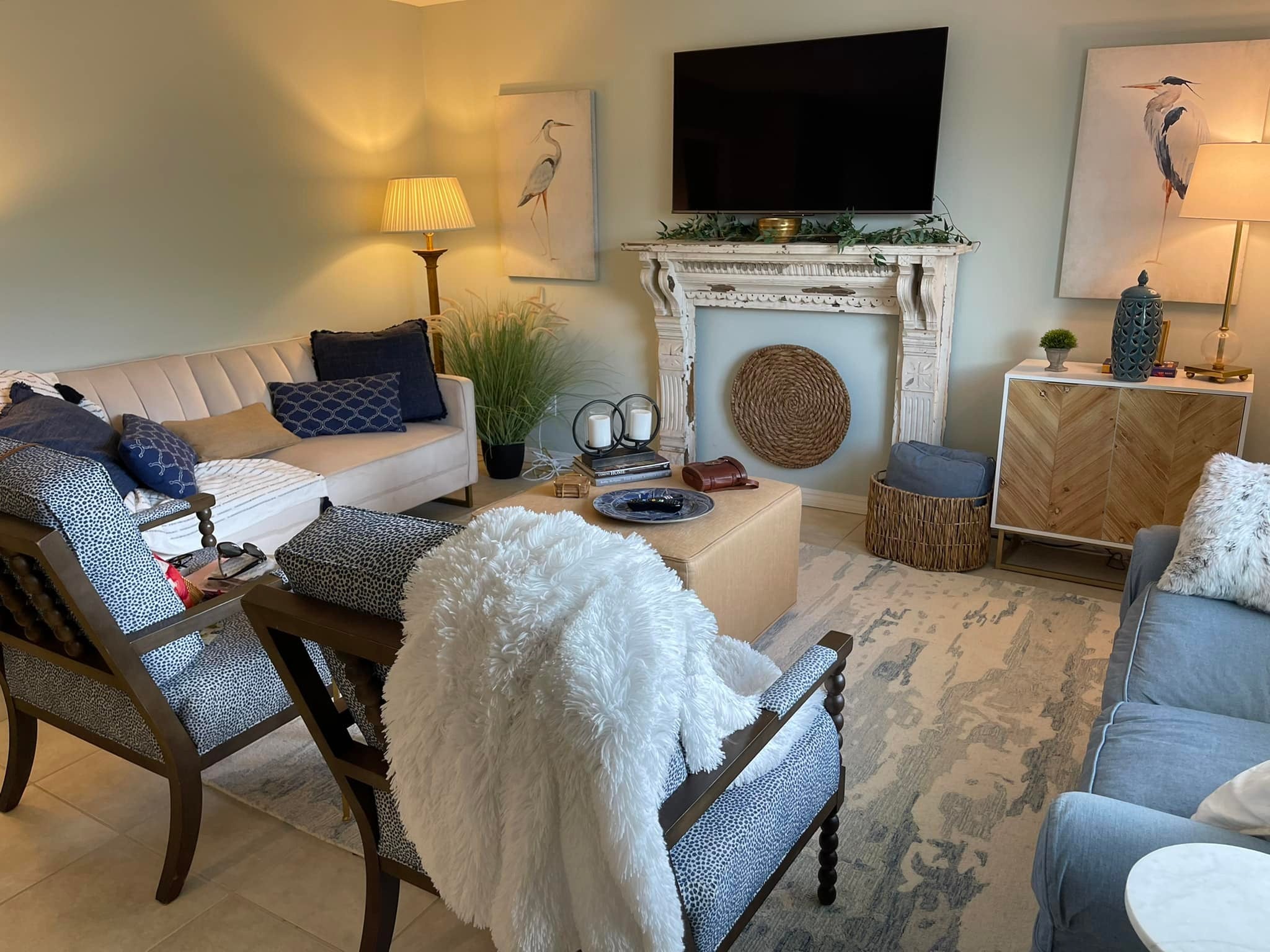 Customer living room furnished with pre-owned hotel furniture from Southern Hospitality Liquidation Cartersville GA