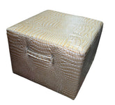 Faux alligator ottoman in durable vinyl, available at Southern Hospitality Liquidation in Cartersville GA