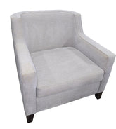 Gray upholstered accent chair in club style with arms, available at Southern Hospitality Liquidation in Cartersville GA.