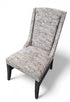 Gray upholstered accent chair from SHL hotel furniture liquidation