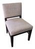 Gray upholstered dining chair front view, used and in good condition, available at Southern Hospitality Liquidation