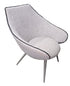 Grey modern accent chair with silver base and legs, available at SHL Cartersville GA