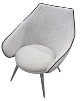 Hotel accent chair in grey fabric with silver legs, available at Southern Hospitality Liquidation Cartersville GA