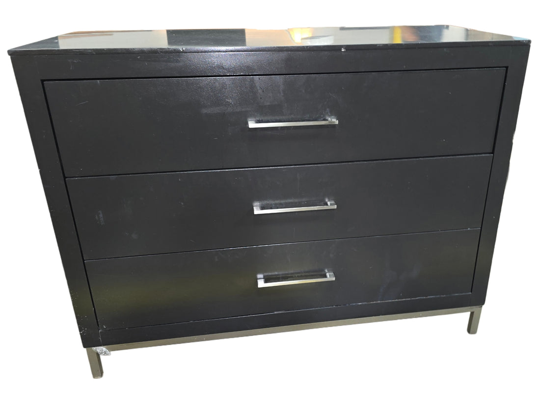 Hotel style dresser with 3 drawers and black granite top, 48W x 20D x 36.5H, available at SHL Cartersville GA