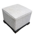 Pre-owned hotel ottoman – gray upholstered fabric with sturdy black wood bottom SH Liquidation