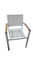 Janus patio chair in white, 22.25 x 18.75 with 17.5 seat height, available at Southern Hospitality Liquidation Cartersville GA