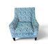 Kellex aqua blue and navy geometric patterned upholstered accent chair