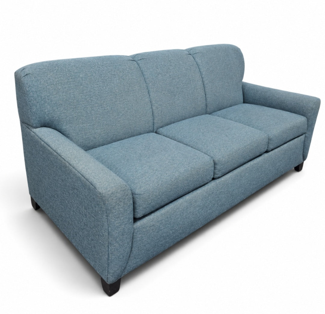 Kellex blue upholstered queen sleeper sofa used hotel furniture
