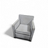 “Light gray arm chair with black trim – comfortable used accent chair from Southern Hospitality Liquidation”