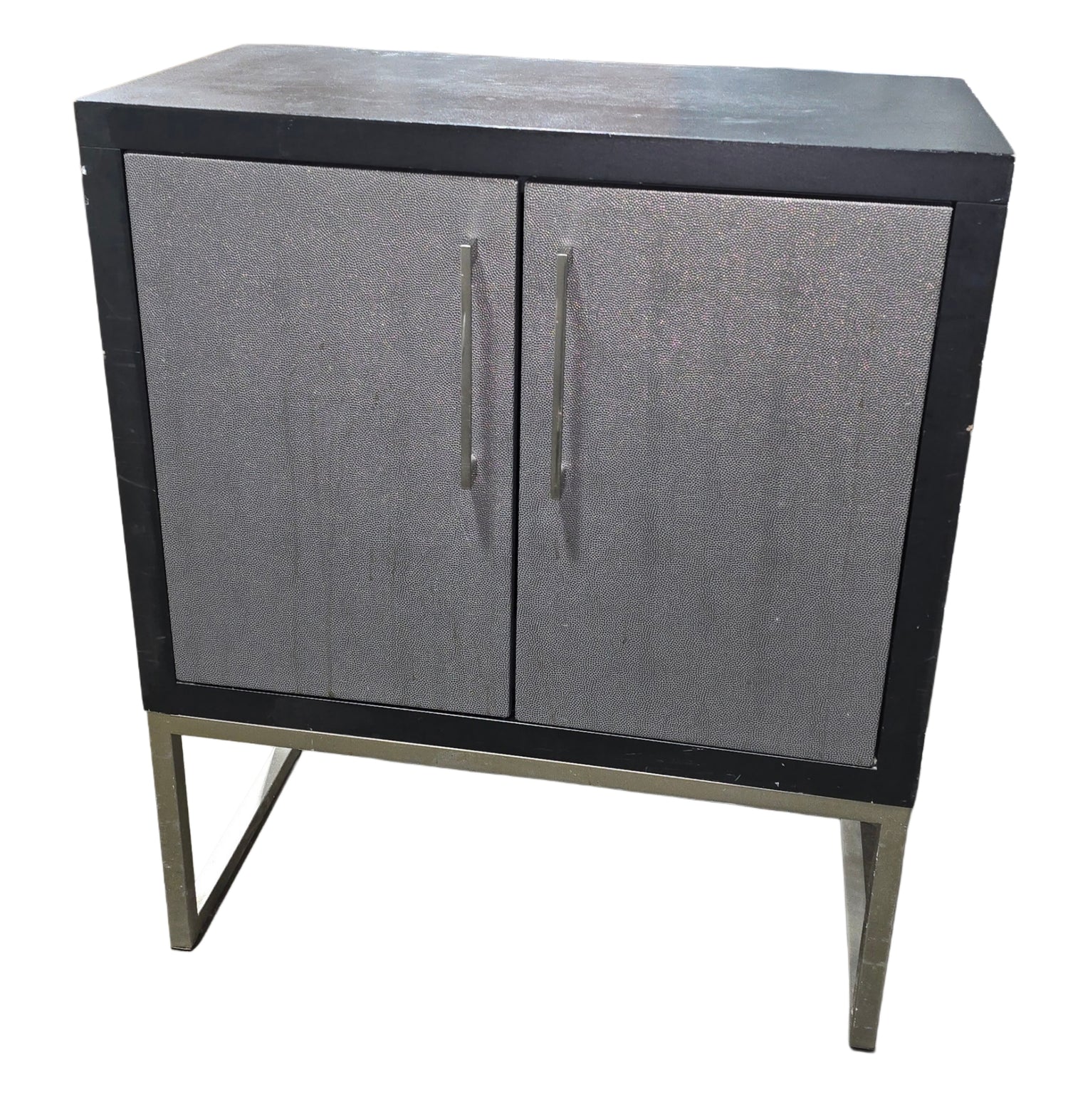 Modern black and grey storage cabinet, 30W x 15D x 36.25H, available at Southern Hospitality Liquidation Cartersville GA