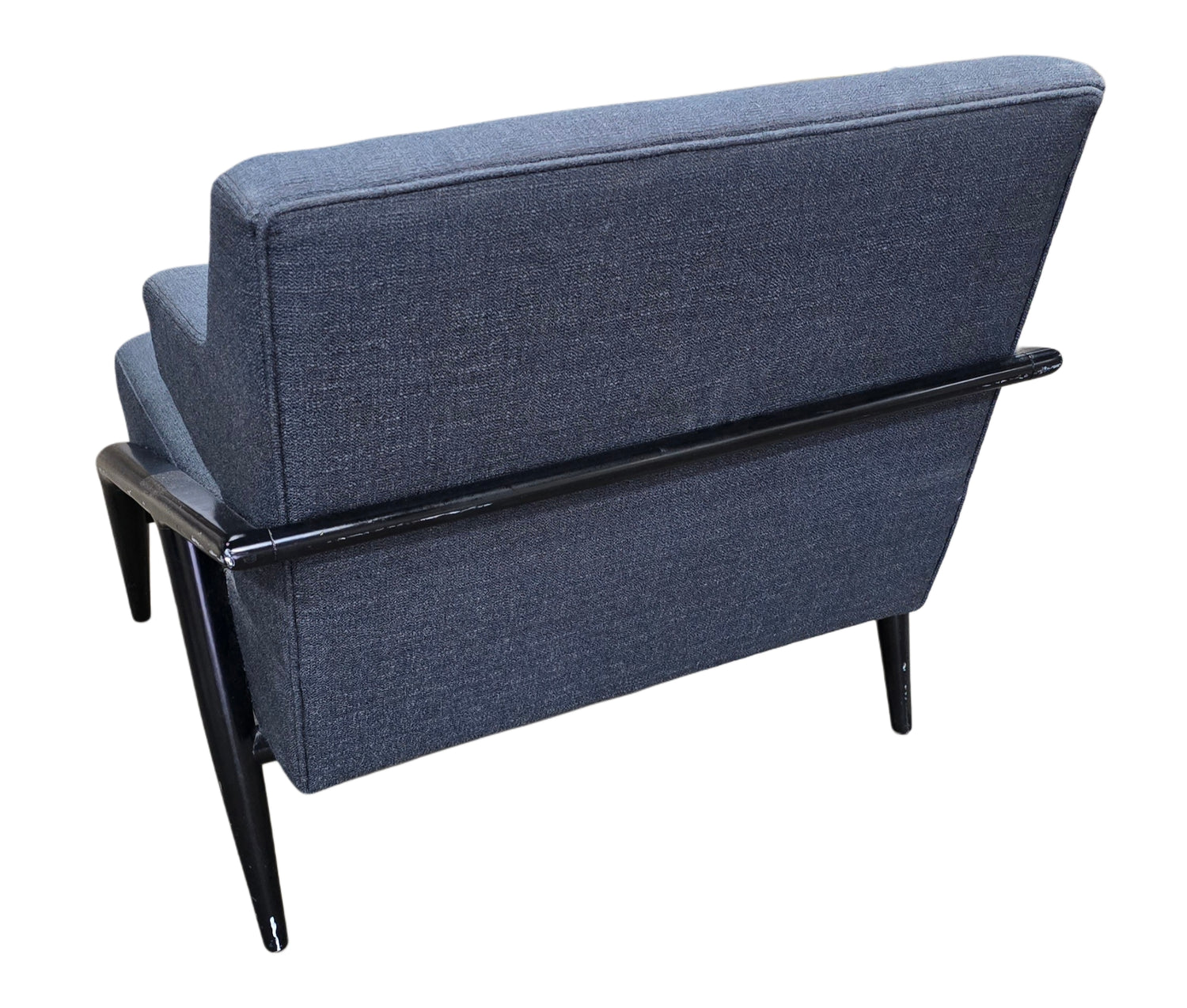 Navy blue chair with black frame, 28.75W x 23.25D x 32H, pre-owned hotel seating from SHL Cartersville GA serving Northwest GA.
