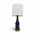 Navy and brass table lamp from SHL hotel liquidation