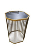 19x19x27 octagon golden metal side table – pre-owned hotel accent furniture liquidation Cartersville GA