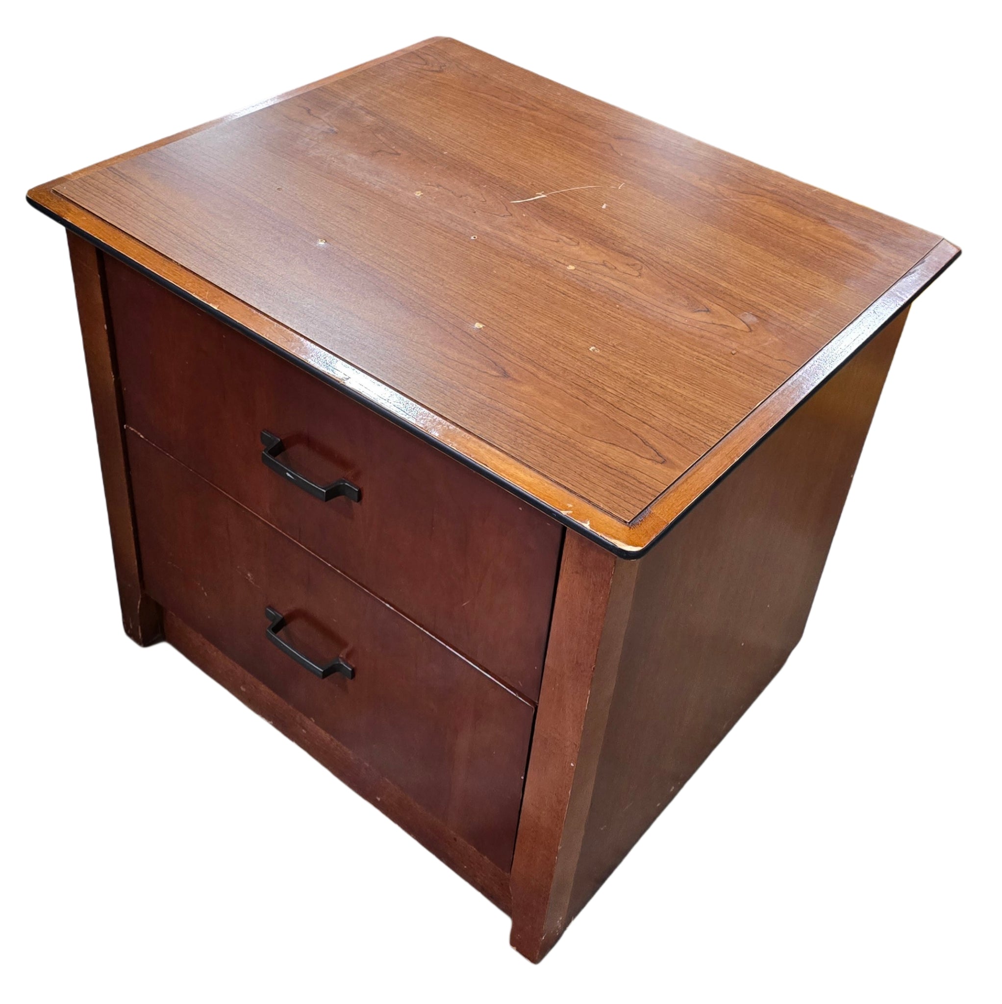 Pre-owned American of Martinsville nightstand, 2 drawers, 26W x 22D x 23H, SHL Cartersville GA near Atlanta.