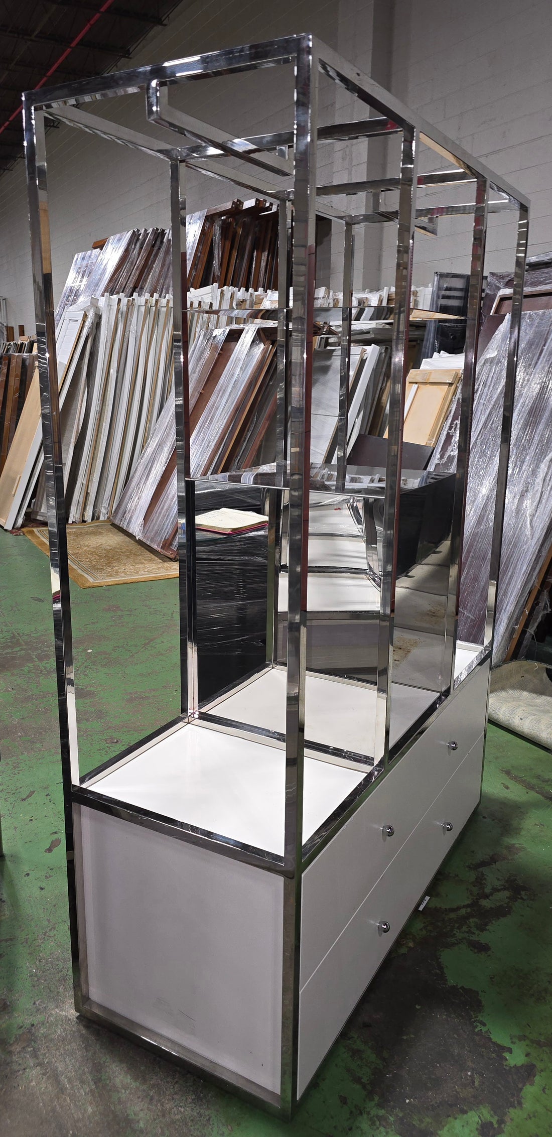 Pre-Owned Hotel Wardrobe | White Wardrobe with Drawers &amp; Fridge Space