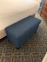 Blue ottoman from Reunion Resort Kissimmee FL living room furniture hotel liquidation package